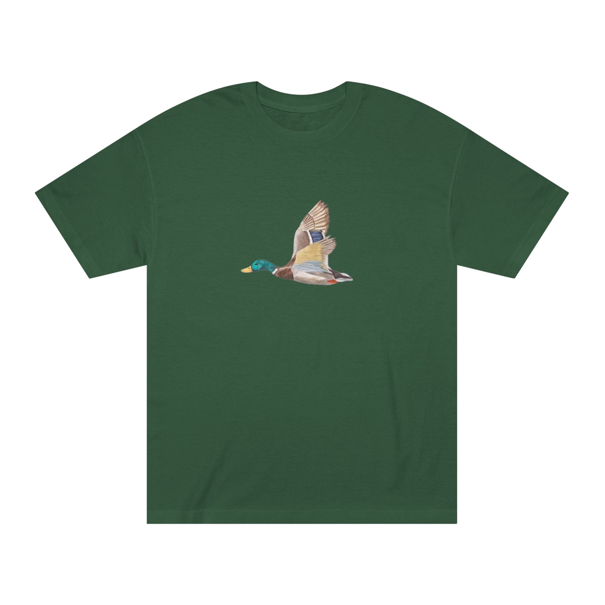 Mallard Duck Flight T-Shirt — Minimal Nature Tee for Birdwatchers & Outdoors