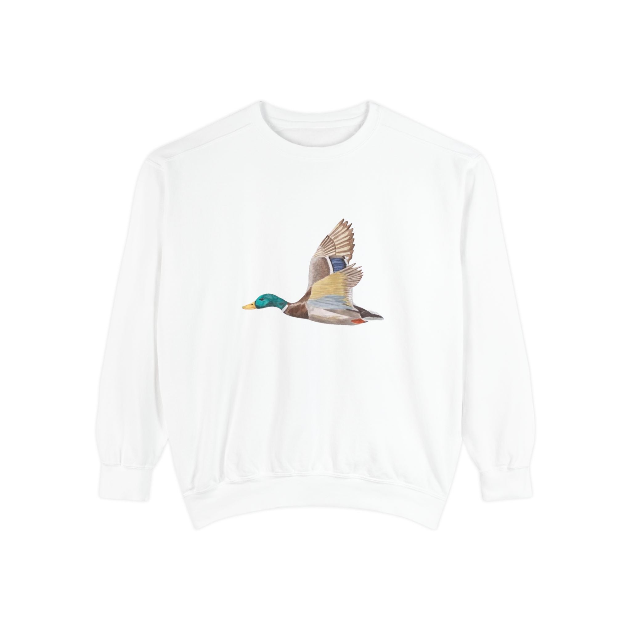 Mallard Duck Flying Sweatshirt — Nature Wildlife Crewneck