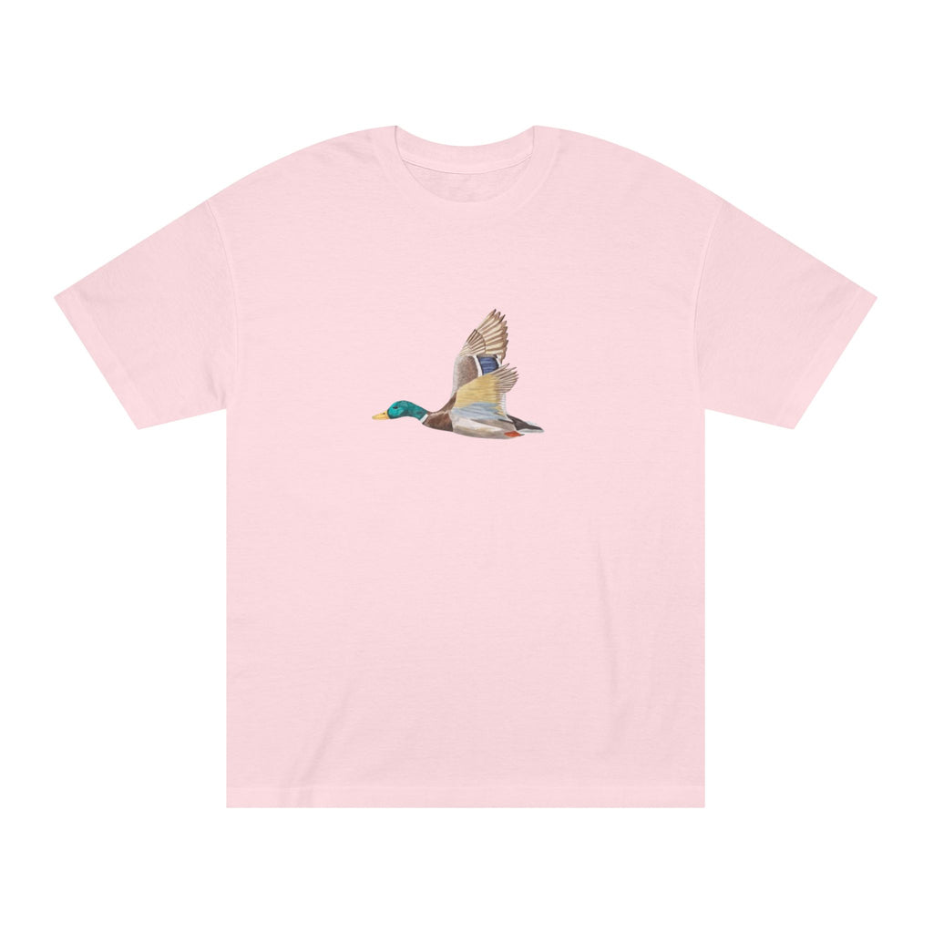 Mallard Duck Flight T-Shirt — Minimal Nature Tee for Birdwatchers & Outdoors