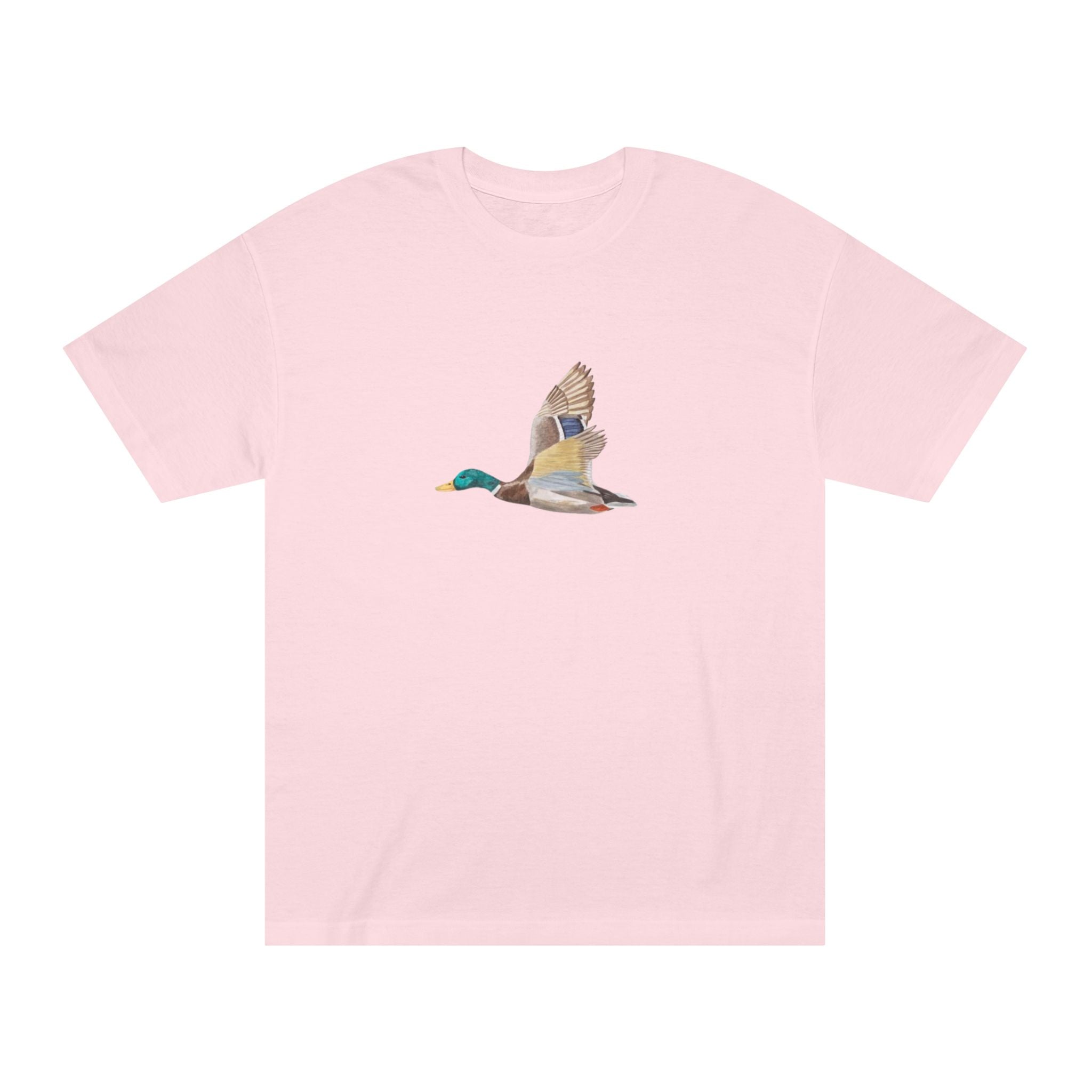 Mallard Duck Flight T-Shirt — Minimal Nature Tee for Birdwatchers & Outdoors