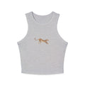 Leopard Print Racer Tank Top — Women’s Micro Rib Cropped Tank
