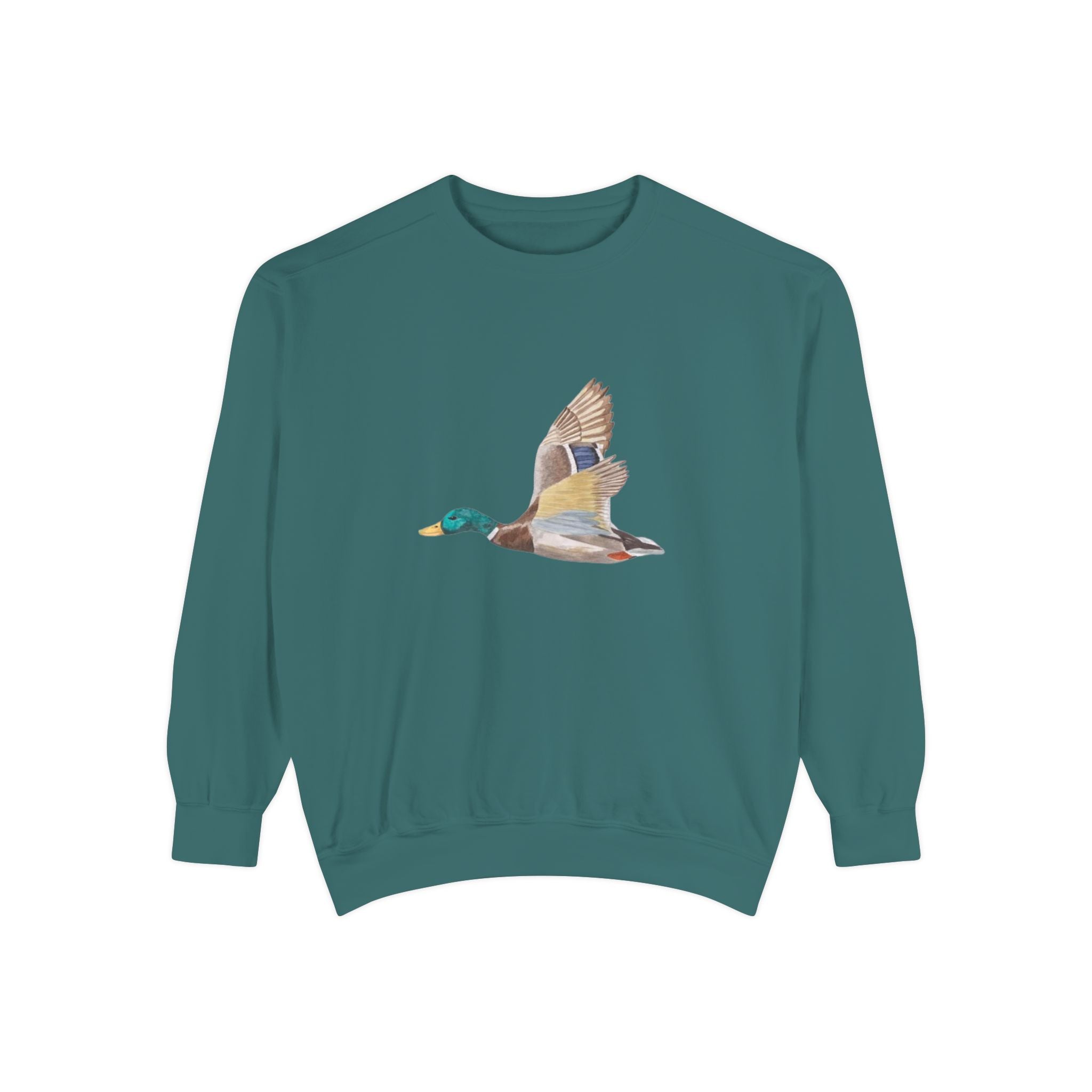 Mallard Duck Flying Sweatshirt — Nature Wildlife Crewneck