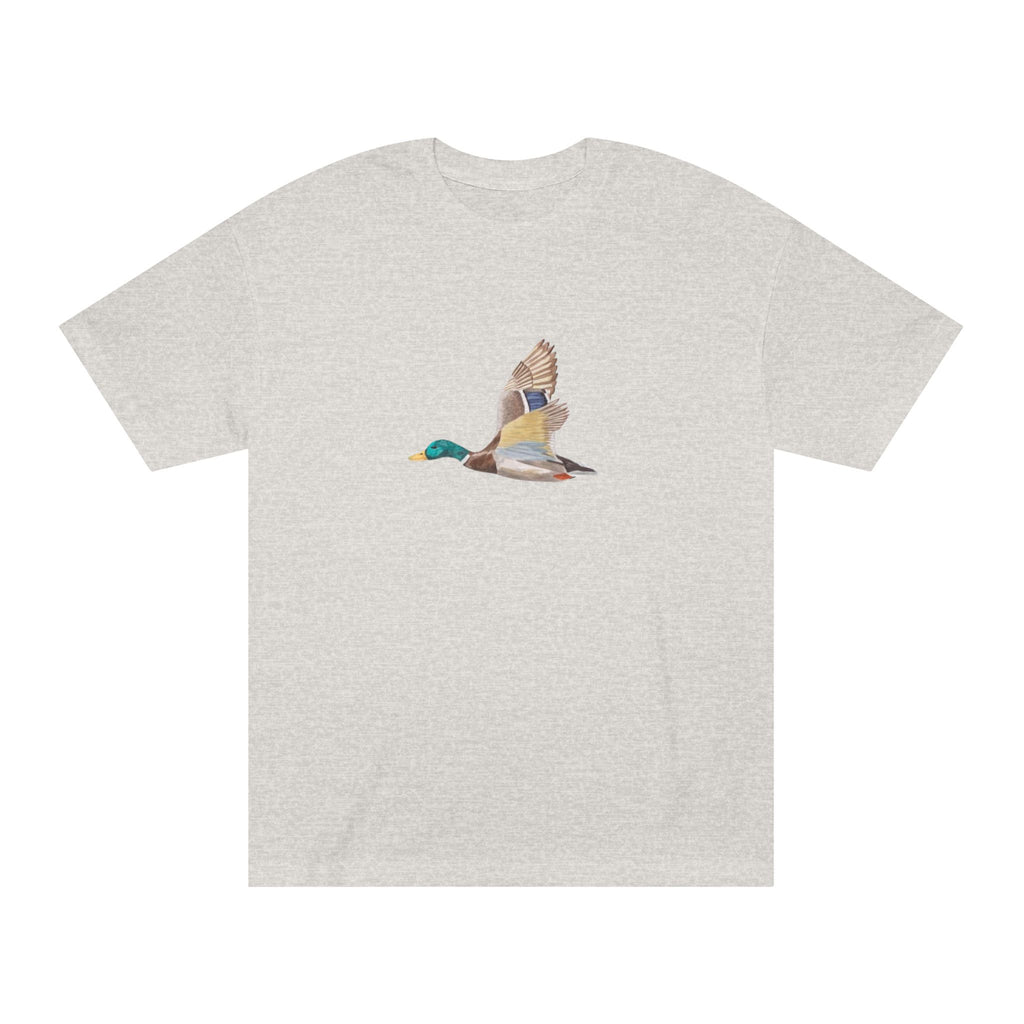 Mallard Duck Flight T-Shirt — Minimal Nature Tee for Birdwatchers & Outdoors