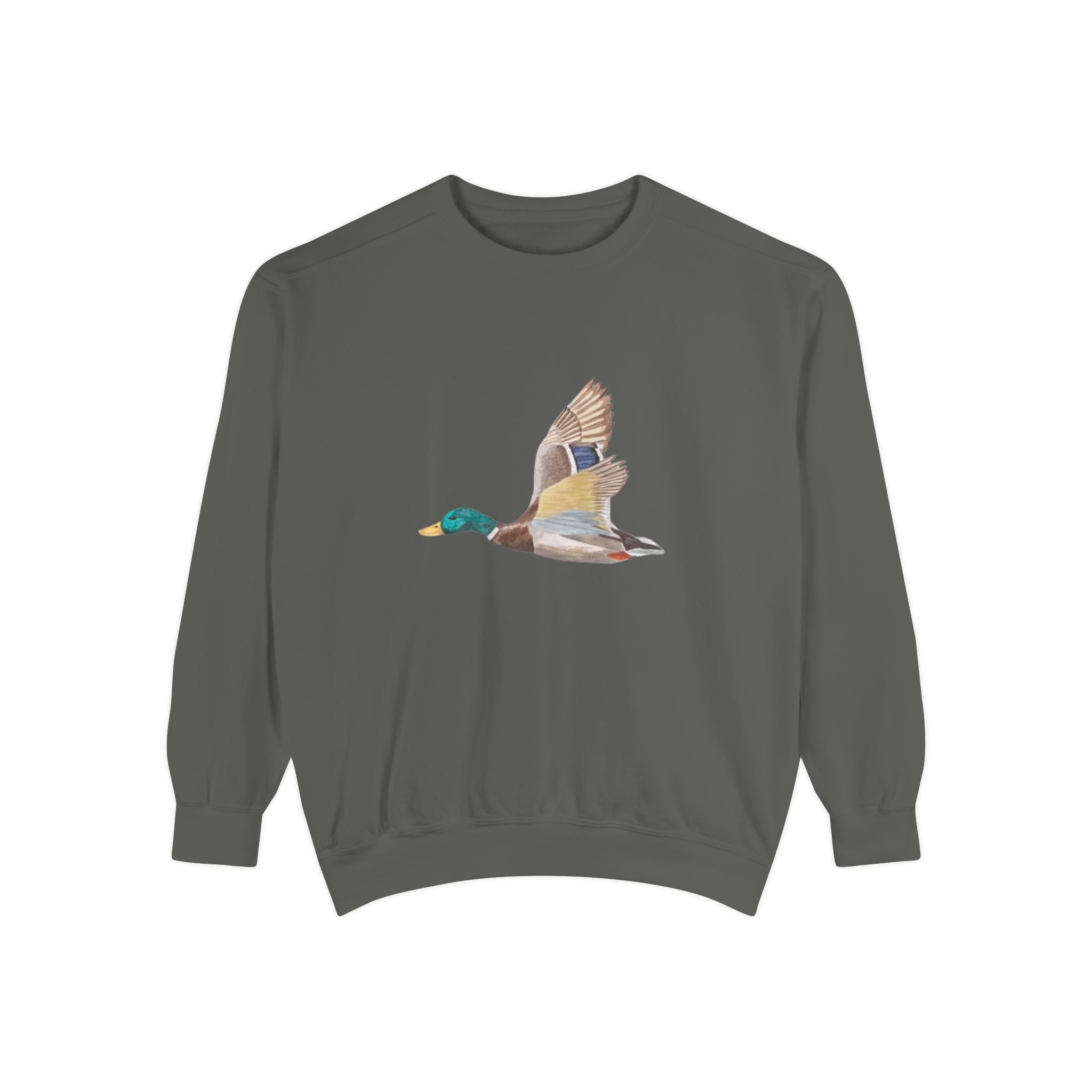 Mallard Duck Flying Sweatshirt — Nature Wildlife Crewneck