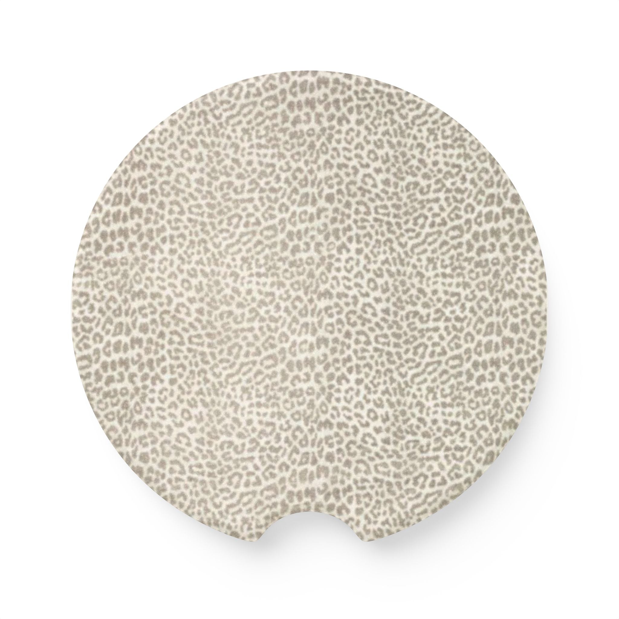 Soapstone Leopard Print Car Coaster — Neutral Animal Print Cup Holder Insert