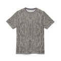 Gray Woodgrain Pattern Tee — All-Over Print Casual T-Shirt